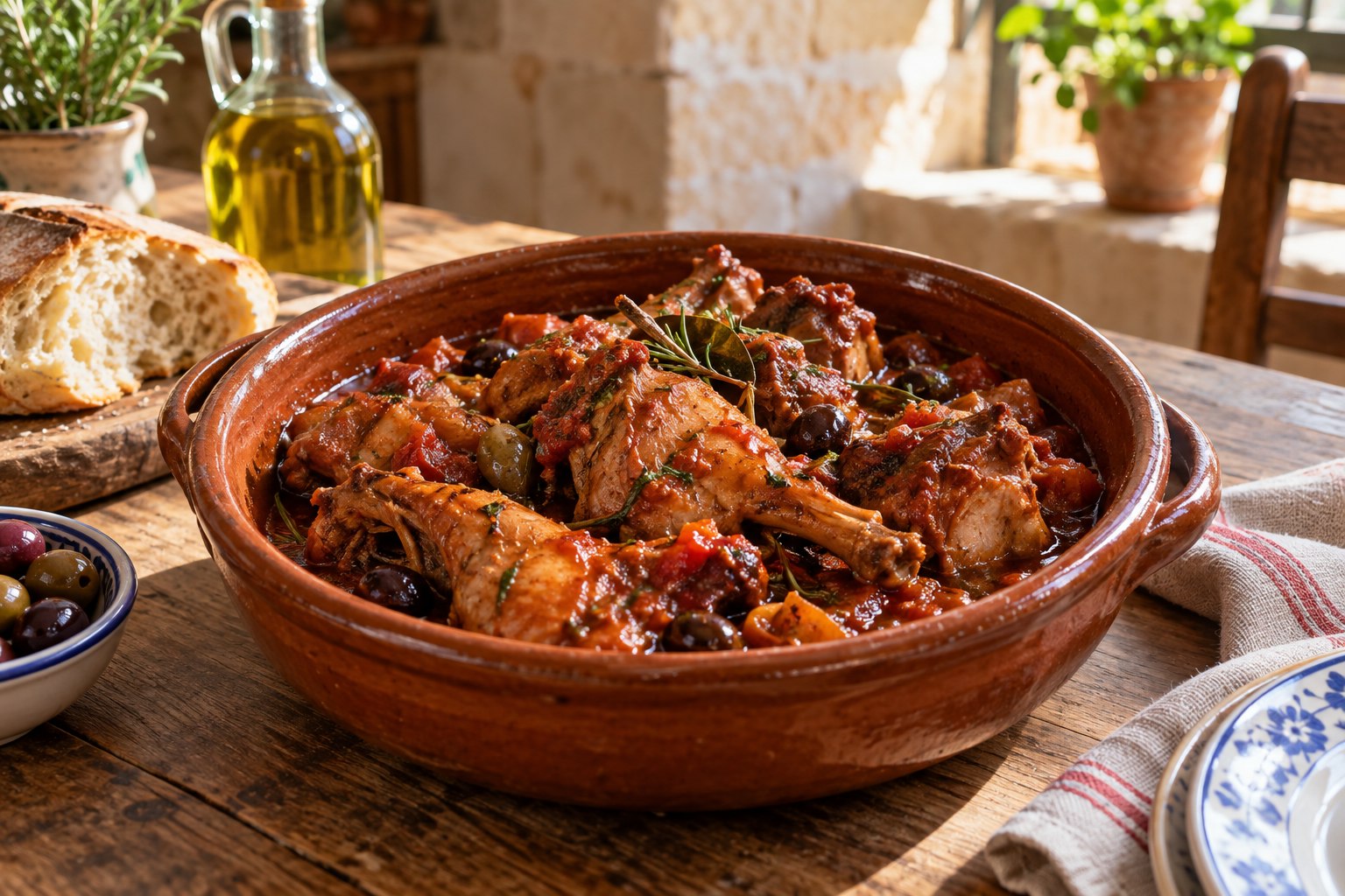 Traditional Maltese rabbit stew